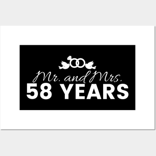 58th Wedding Anniversary Couples Gift Posters and Art